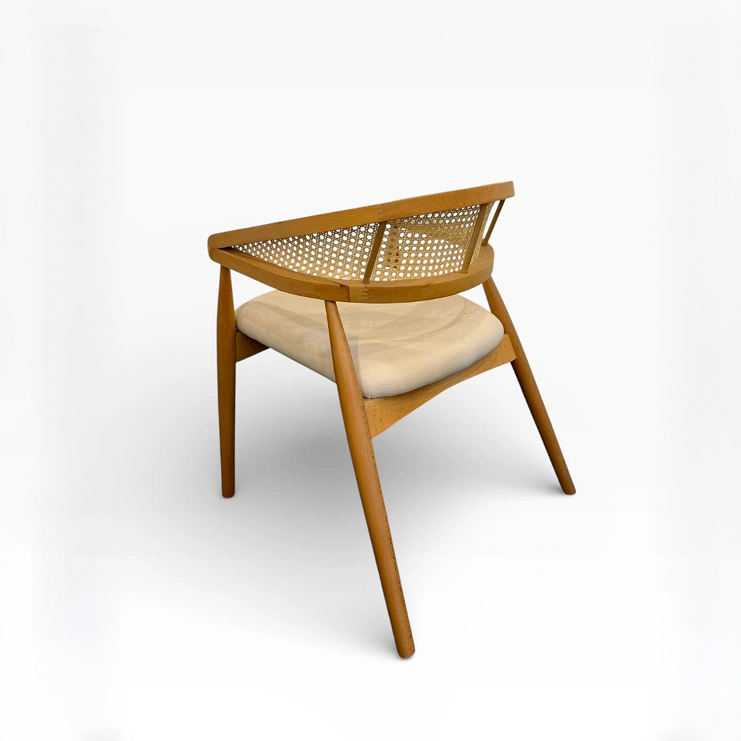 Gazel Ahşap Sandalye | Hasır Detaylı Modern Yemek Sandalyesi